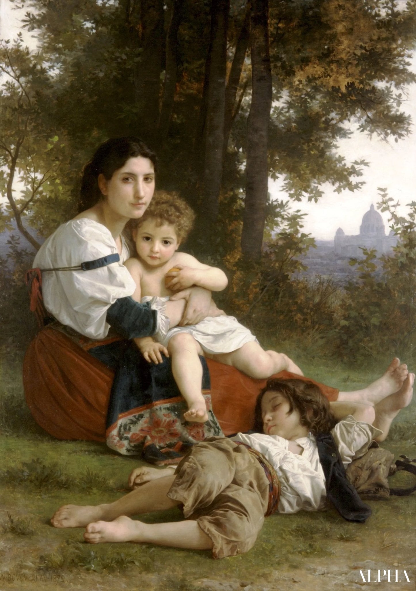 Mor og barn - William Bouguereau - Høykvalitets reproduksjoner av malerier og bilder