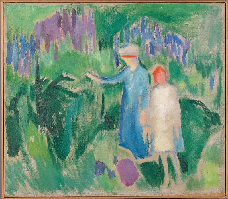 Mor og datter i hagen - Edvard Munch