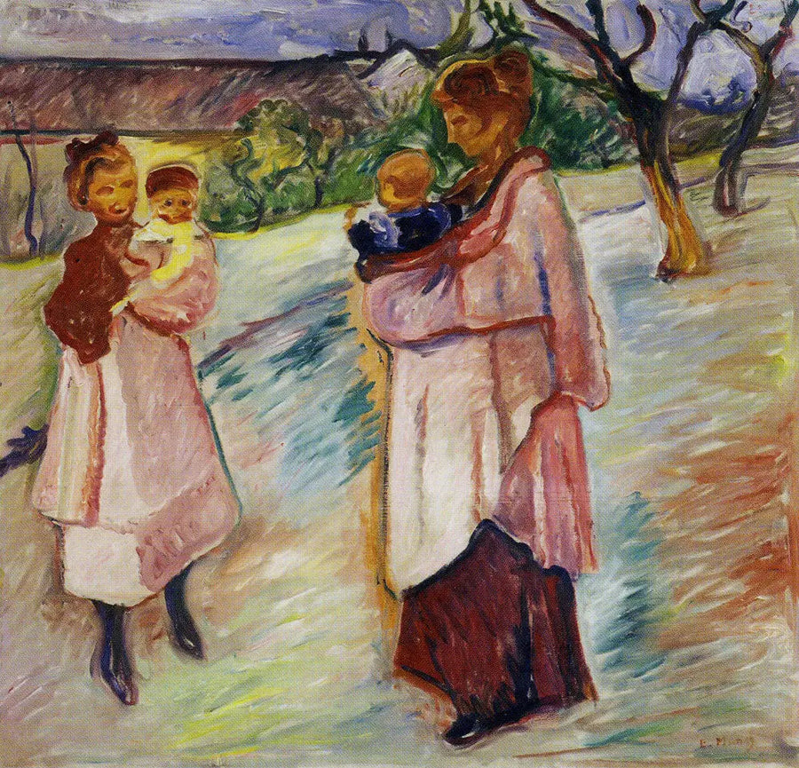 Mødre med Barn, Thüringen - Edvard Munch