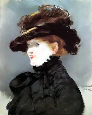 Méry Laurent med svart hatt - Édouard Manet