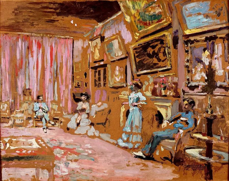 Herrer og damer Josse og Gaston Bernheim-Jeune ved 107, avenue Henri Martin - Édouard Vuillard