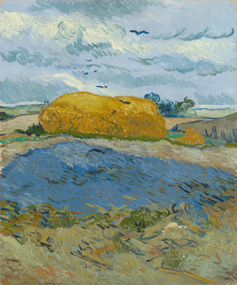 Høyballer under en regntung himmel - Vincent van Gogh