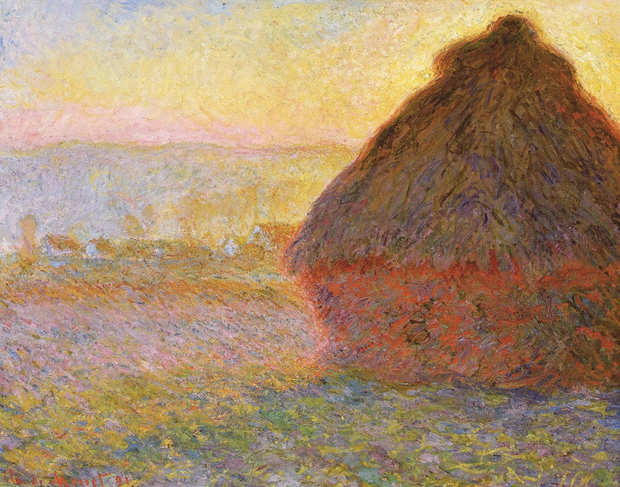 halmballe i solnedgang - Claude Monet