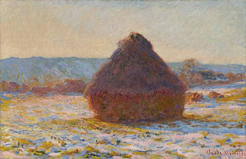 Mølle, snøeffekt, sol - Claude Monet