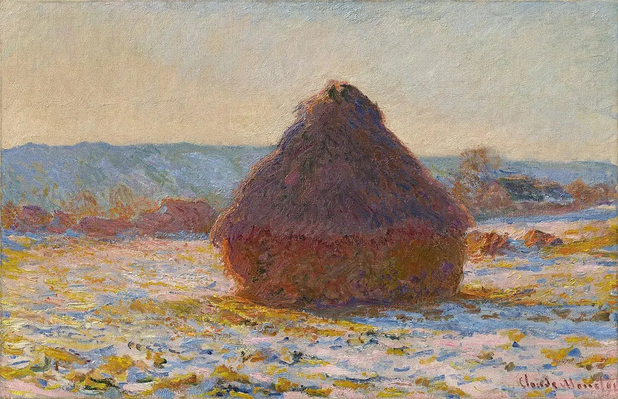 Mølle, snøeffekt, sol - Claude Monet