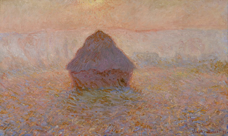 Kvern, sol i tåken - Claude Monet