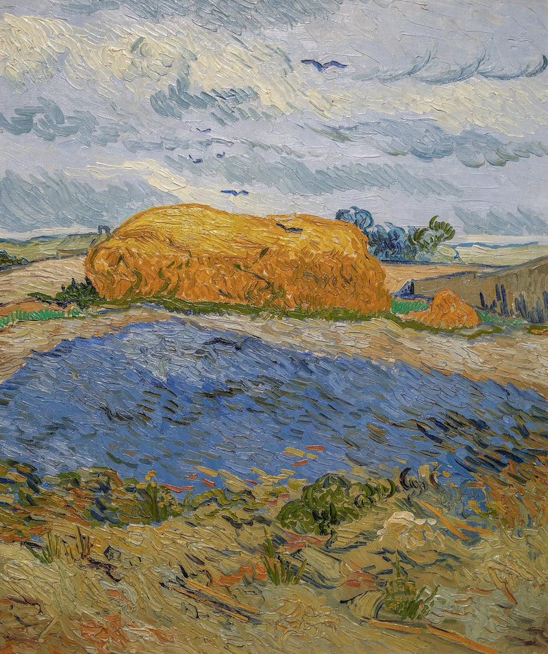 Høyballer under en regntung himmel - Vincent van Gogh