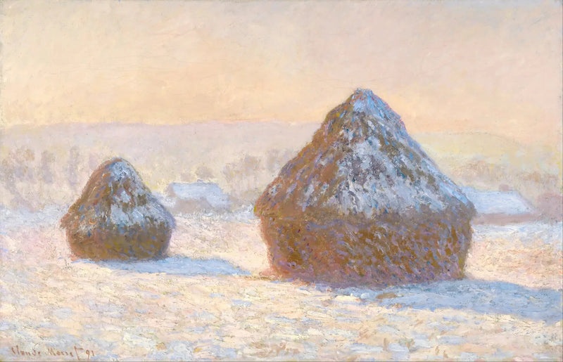 Møller, snøeffekt, om morgenen - Claude Monet