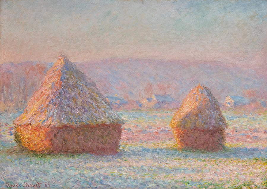 Les Meules, effekt av hvit gelé - Claude Monet