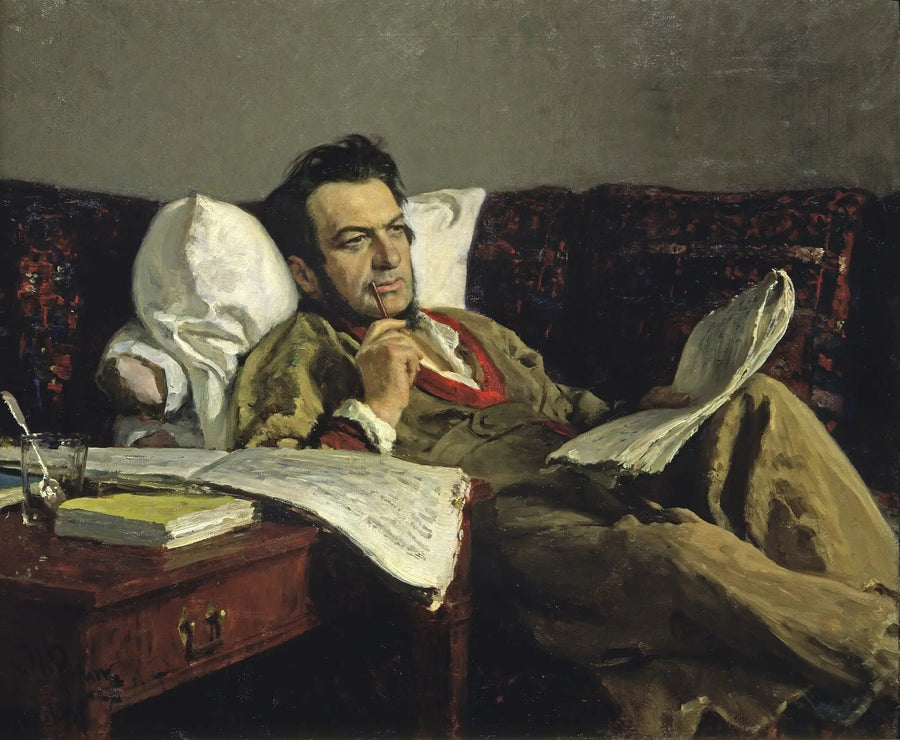 Mikhaïl Ivanovitch Glinka under komponeringen av operaen « Rouslan og Ludmila » - Ilya Repin