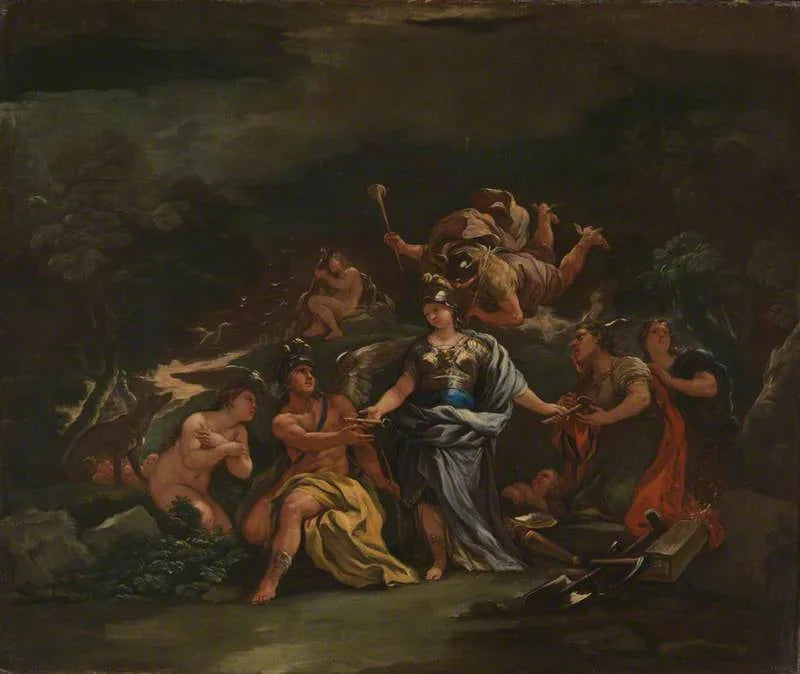 Minerve, beskytter av kunst og vitenskap - Luca Giordano