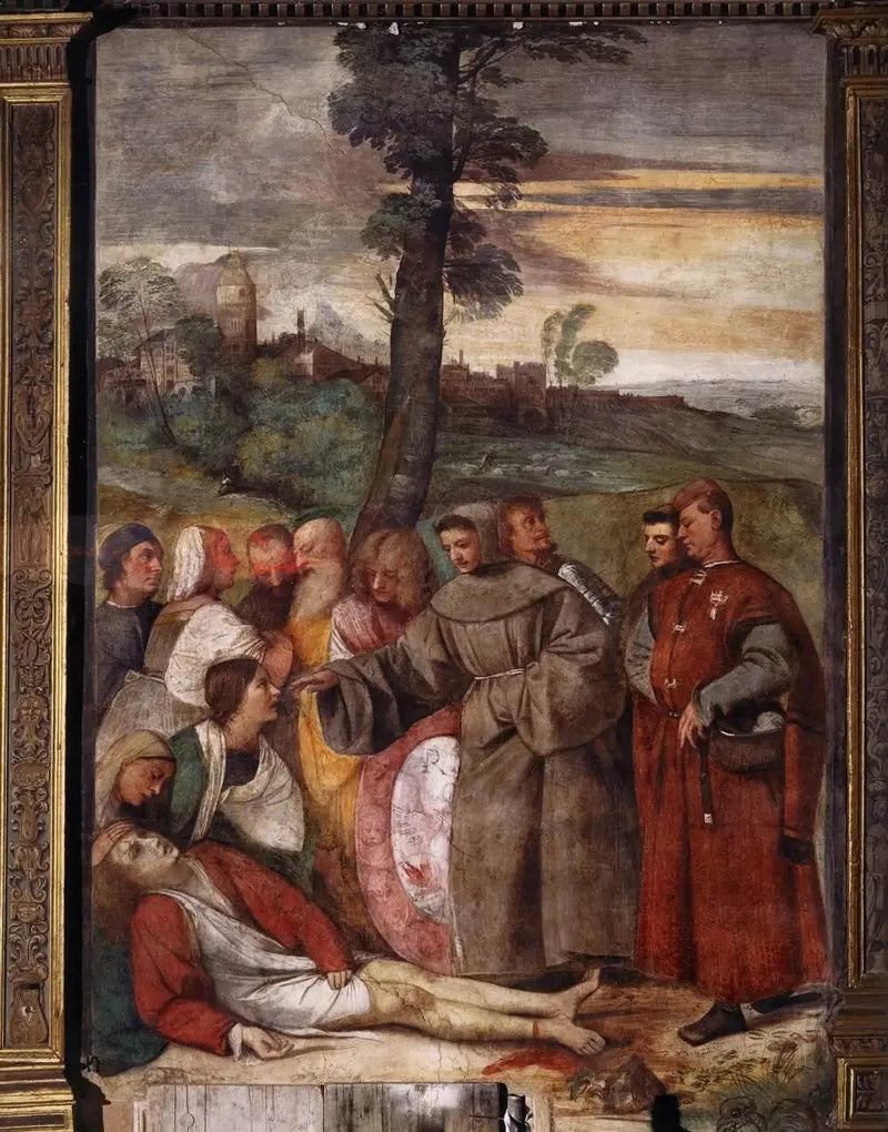 Mirakel av den helbredede foten - Titian
