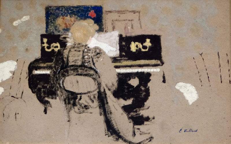 Misia ved pianoet - Édouard Vuillard