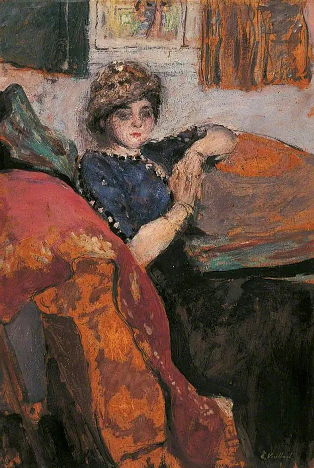 Frøken Nathanson i kunstnerens atelier - Édouard Vuillard