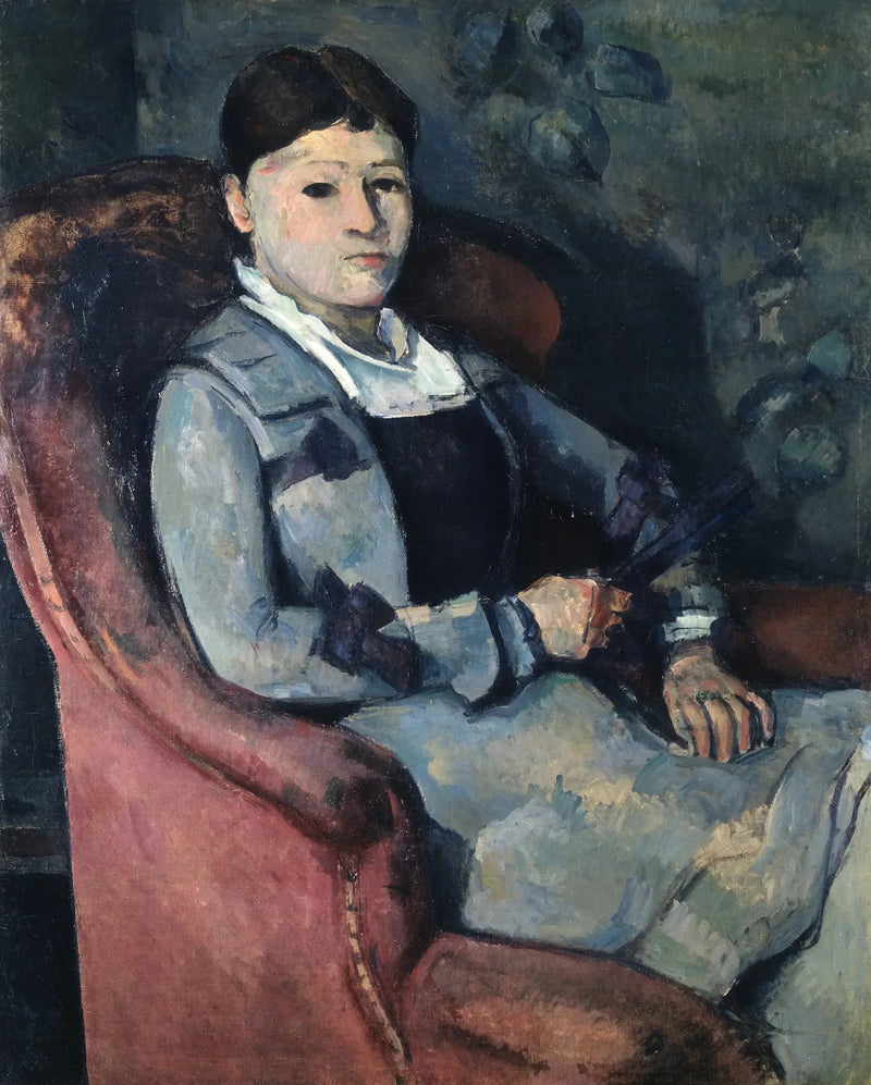 Fru Cézanne med vifte - Paul Cézanne