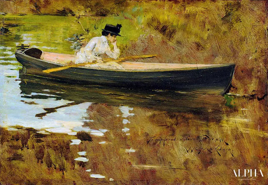 Mrs. Chase in Prospect Park - William Merritt Chase - Reproductions de tableaux et peintures haut de gamme