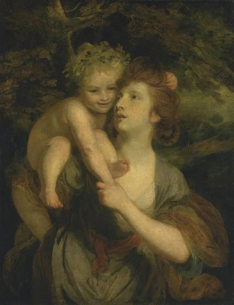 Fru Hartley som nymfe med en ung Bacchus - Joshua Reynolds