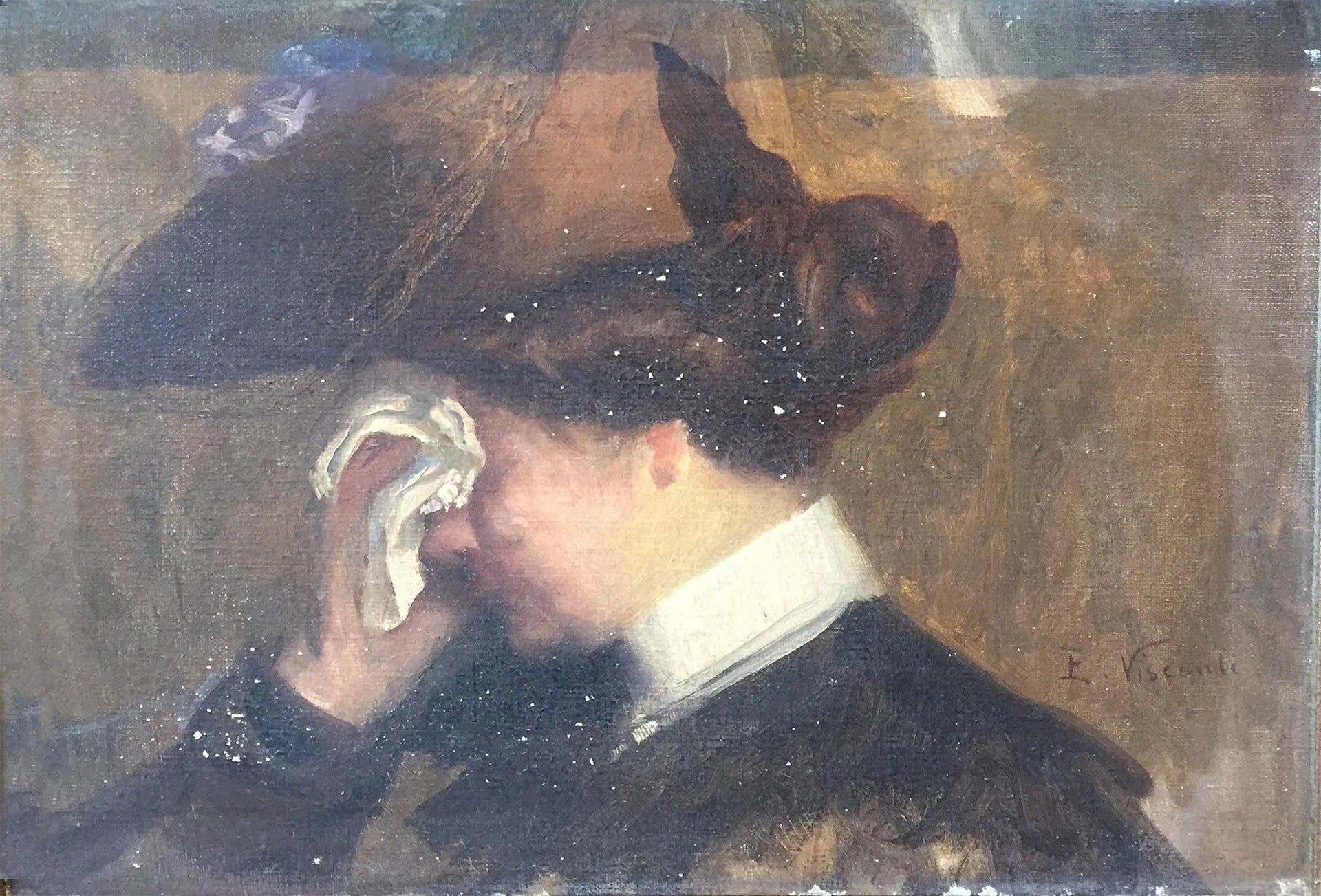 Moça chorando - Estudo para “A carta” - Eliseu Visconti image 1 reproduction artisanale de tableau