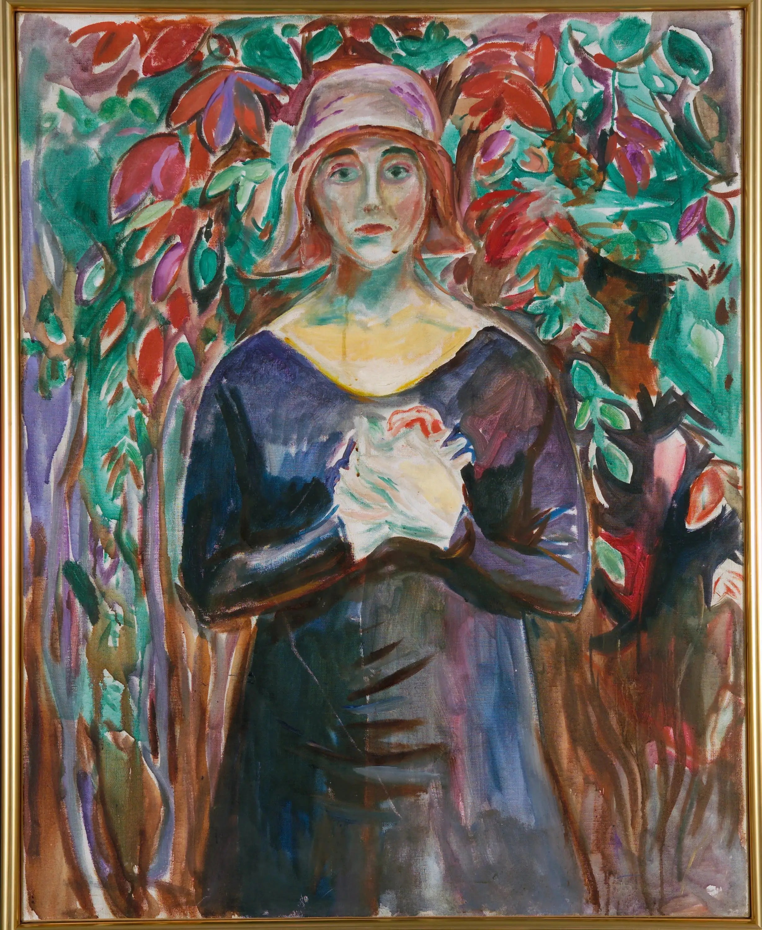 Reproduction du tableau « Modèle au jardin - Edvard Munch » par Alpha Reproduction en peinture à l’huile