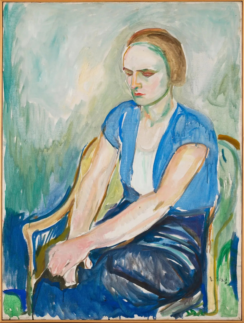 Modell med hender på knærne - Edvard Munch