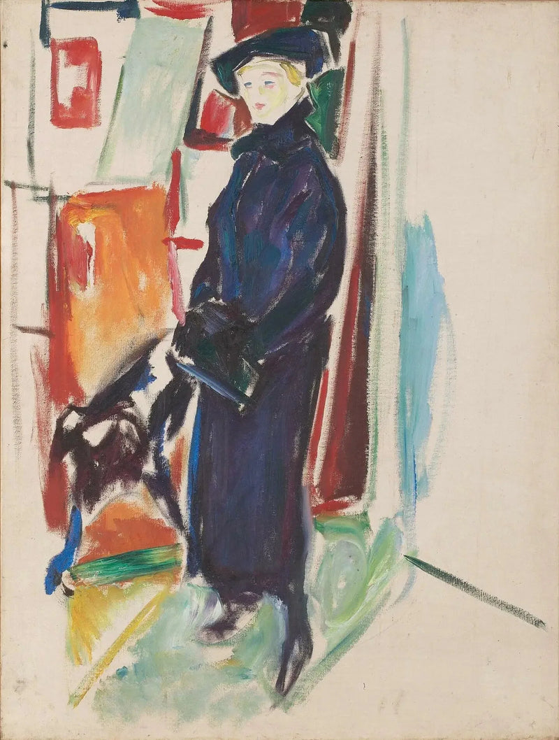 Modell med hatt og frakk - Edvard Munch