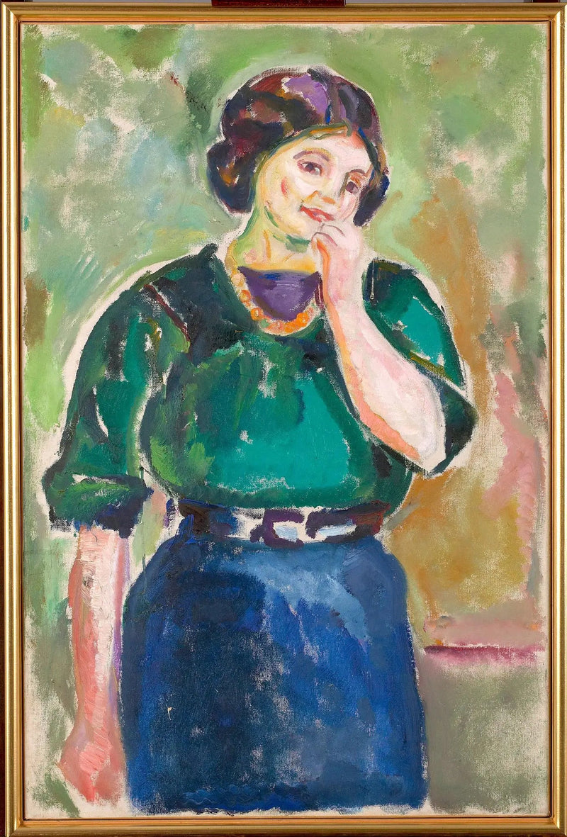 Modell i grønt og blått - Edvard Munch
