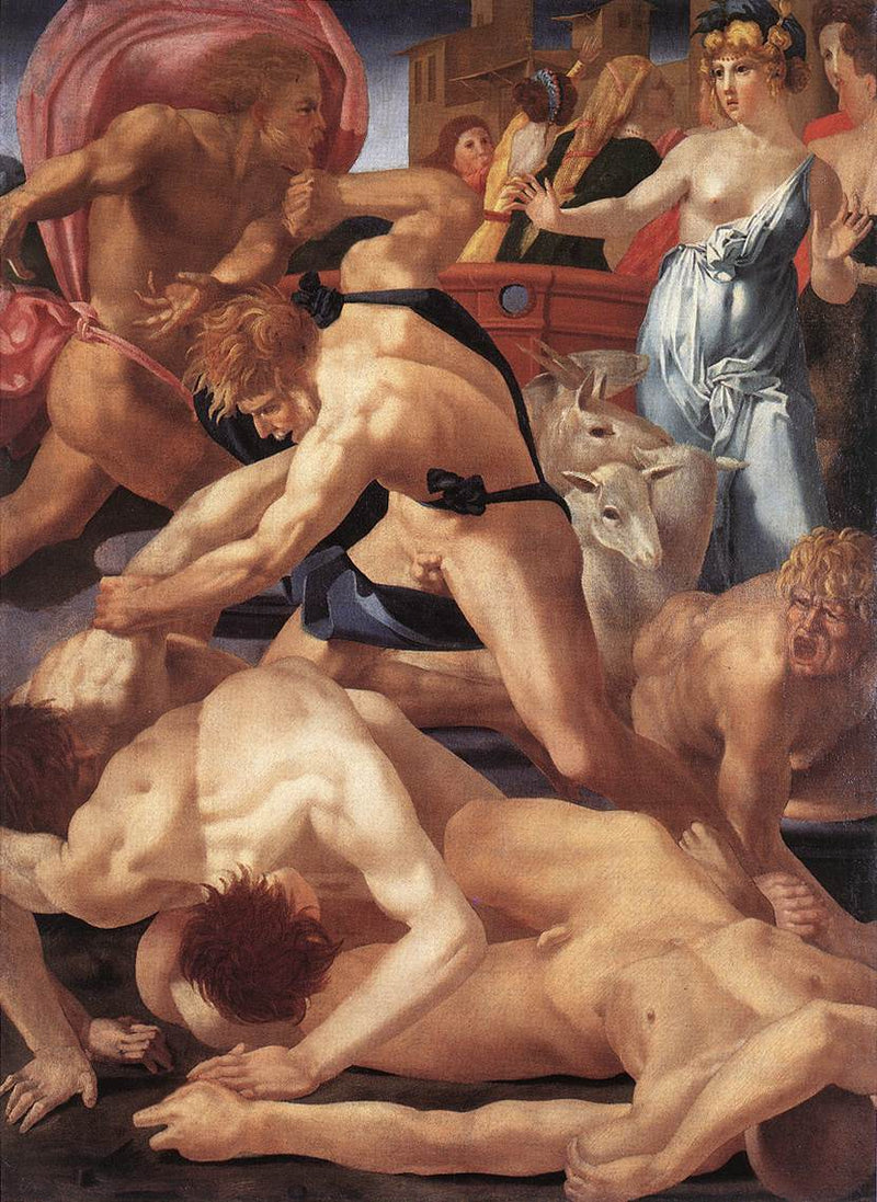 Moses forsvarer Jethros døtre - Rosso Fiorentino