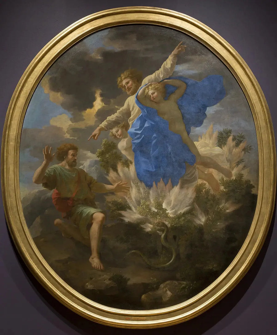 Moses foran den brennende busk - Nicolas Poussin