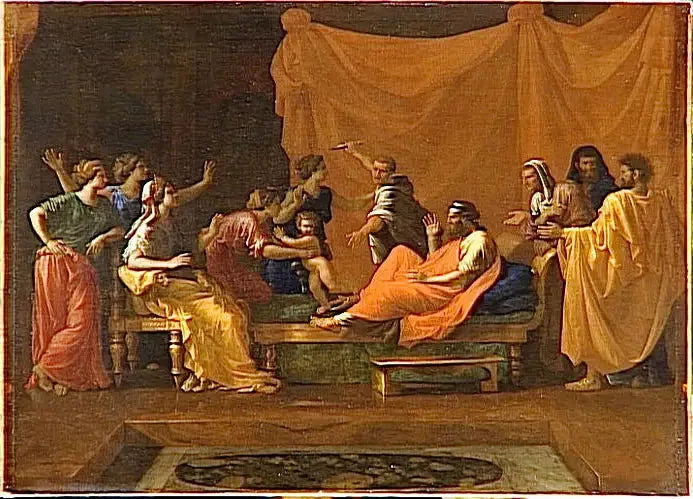 Mosé som tramper på Faraos krone - Nicolas Poussin