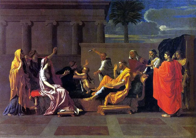 Mosé som tramper på Faraos krone - Nicolas Poussin