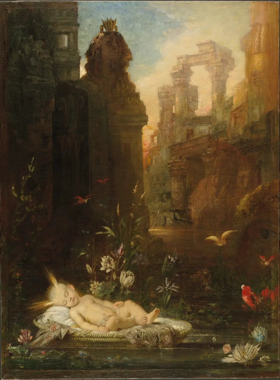 Moses utstilt ved Nilen - Gustave Moreau