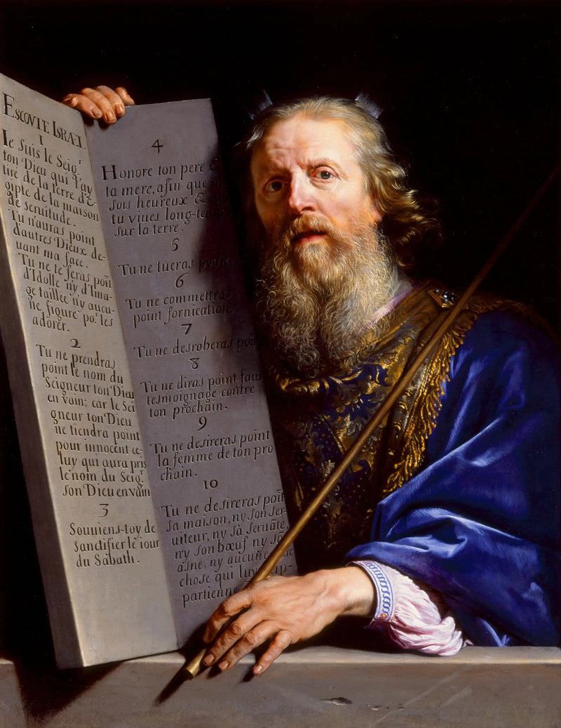 Moses som presenterer Lovens Tavler - Philippe de Champaigne