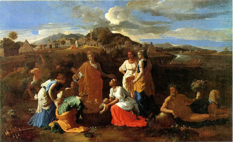 Moses reddet fra vannet - Nicolas Poussin