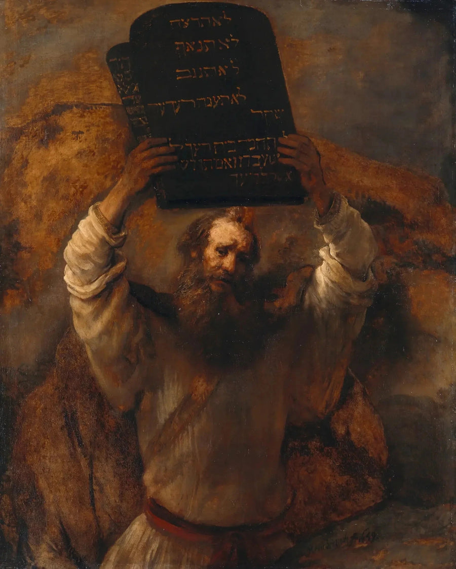 Moses som knuser Lovens Tavler - Rembrandt