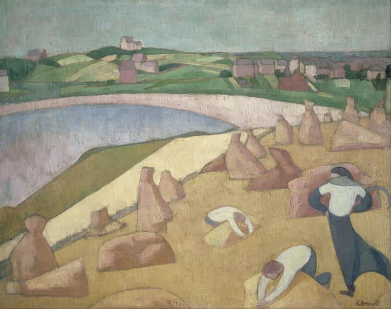 Høsting ved sjøen - Émile Bernard