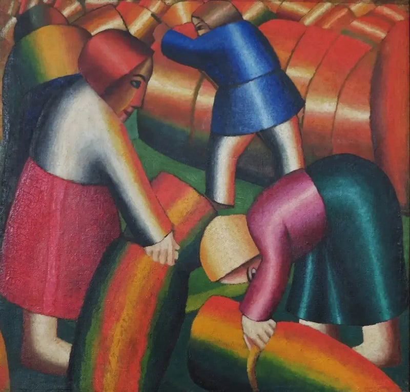 Moissonneuses/innhøsting av bygg II - Kazimir Malevich