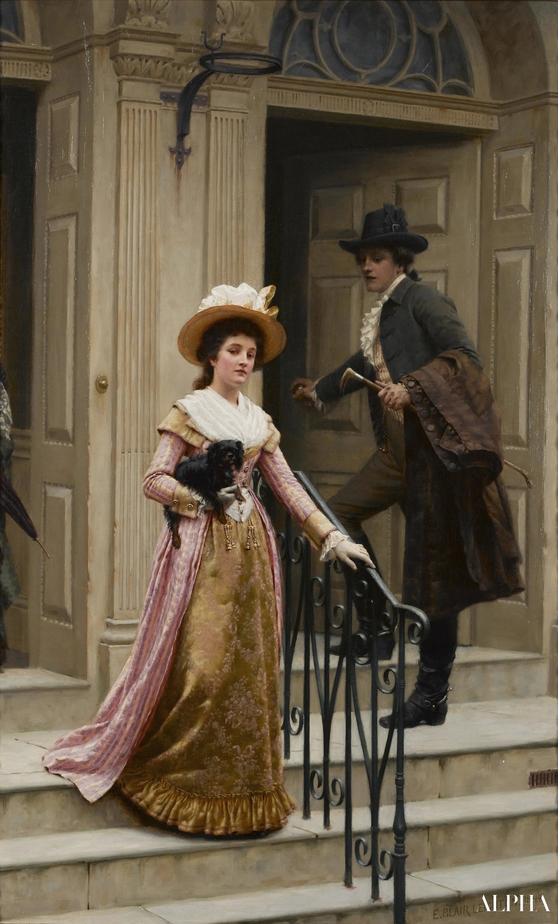 Min nabo ved siden av - Edmund Leighton - Reproduksjoner av høykvalitets malerier og bilder