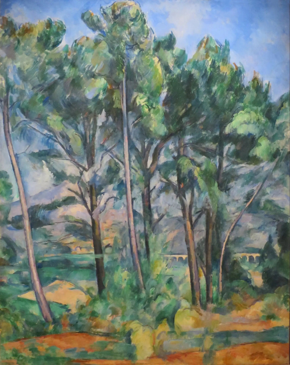 Montagne Sainte-Victoire et viaduc du côté de Valcros - Paul Cézanne image 1 copie peinte à la main à l’huile