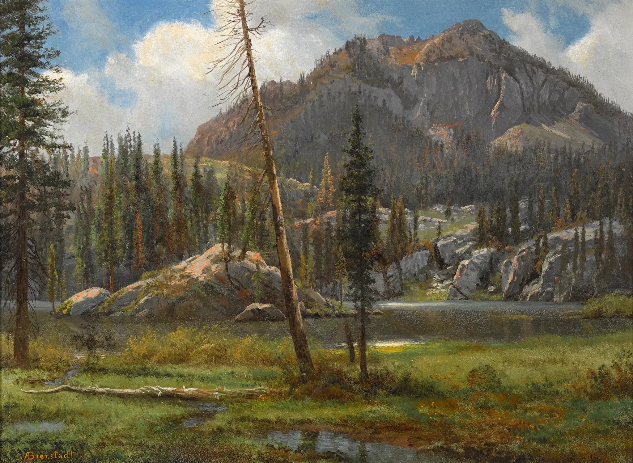 Montagnes du sud de la Sierra Nevada - Albert Bierstadt image 1 reproduction de peinture à l’huile