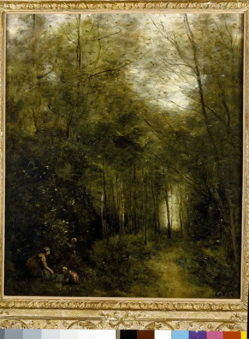 Montfermeuil, bekken i skogen - Jean-Baptiste Camille Corot