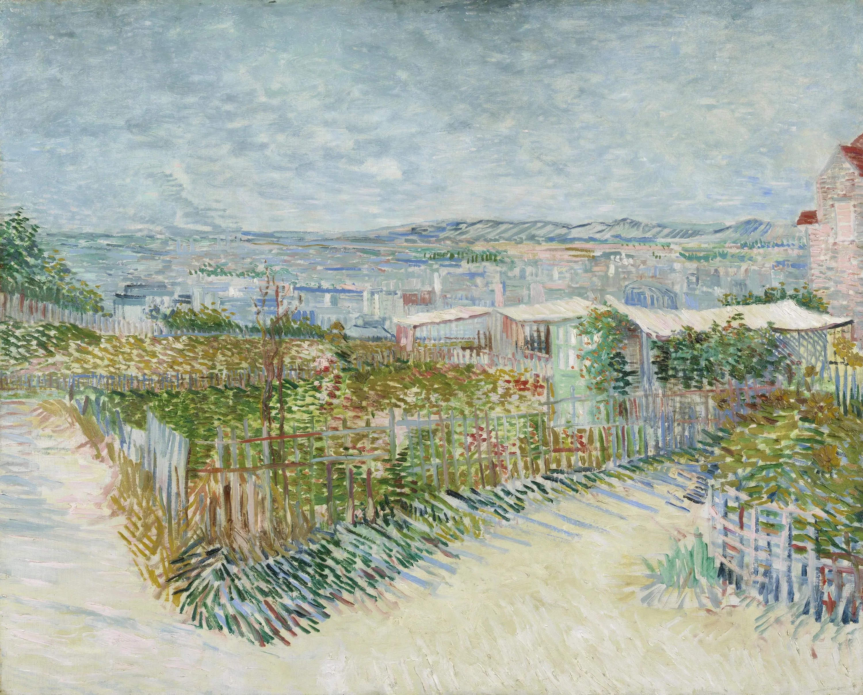 Montmartre : derrière le Moulin de la Galette - Vincent van Gogh image 1 copie de tableau peinte à la main