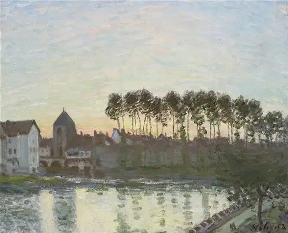 Moret-sur-Loing i solnedgangen - Alfred Sisley