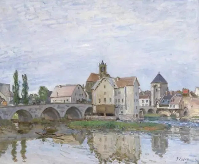 Moret-sur-Loing - Grått vær - Alfred Sisley