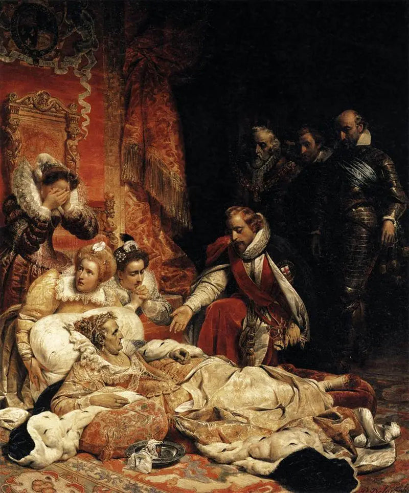 Døden til Elisabeth, Englands dronning, i 1603 - Paul Delaroche

Source:
Mort d'Elisabeth, reine d'Angleterre, en 1603 - Paul Delaroche