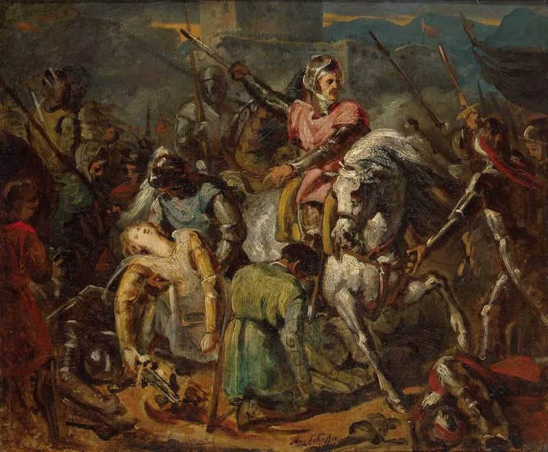 Døden til Gaston de Foix ved slaget ved Ravenna den 11. april 1512 - Ary Scheffer