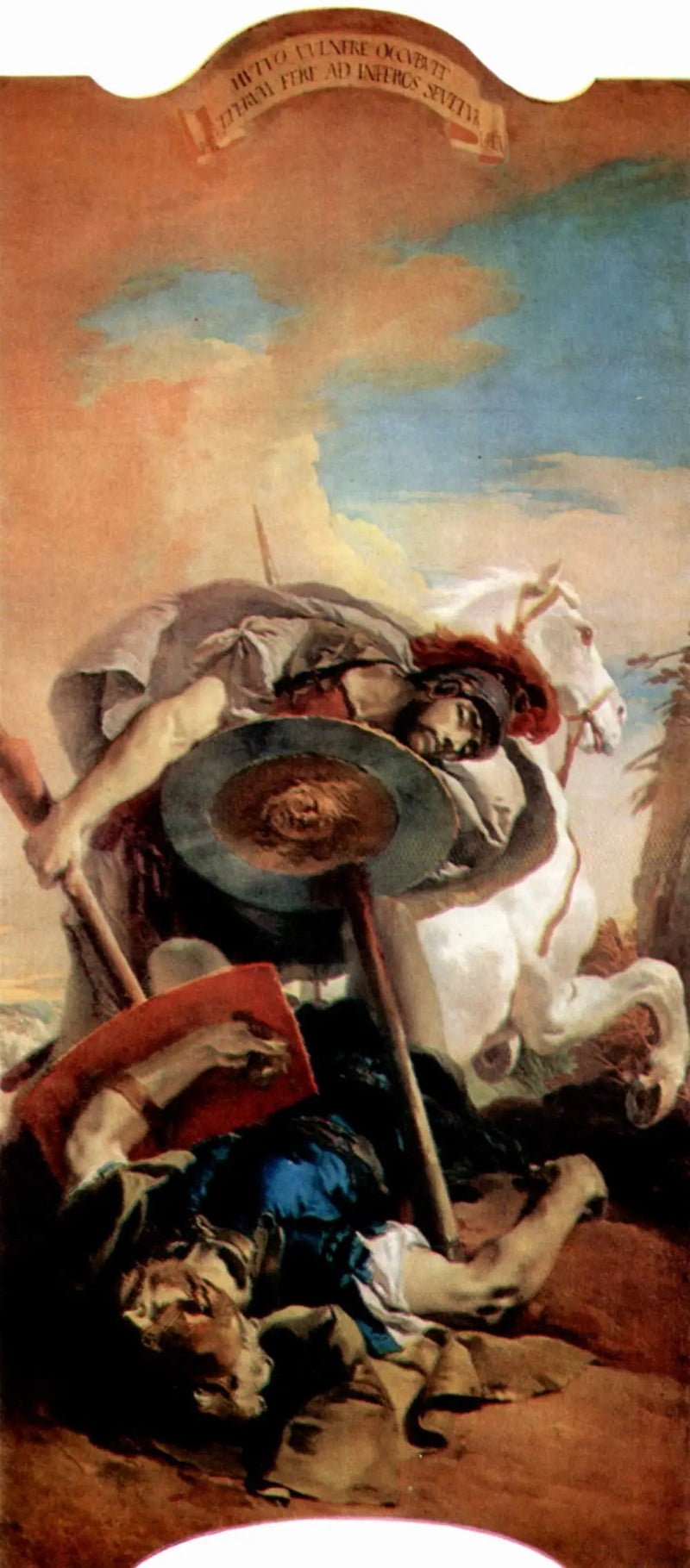 Døden til konsul L. J. Brutus under en duell med Aruns - Giovanni Battista Tiepolo