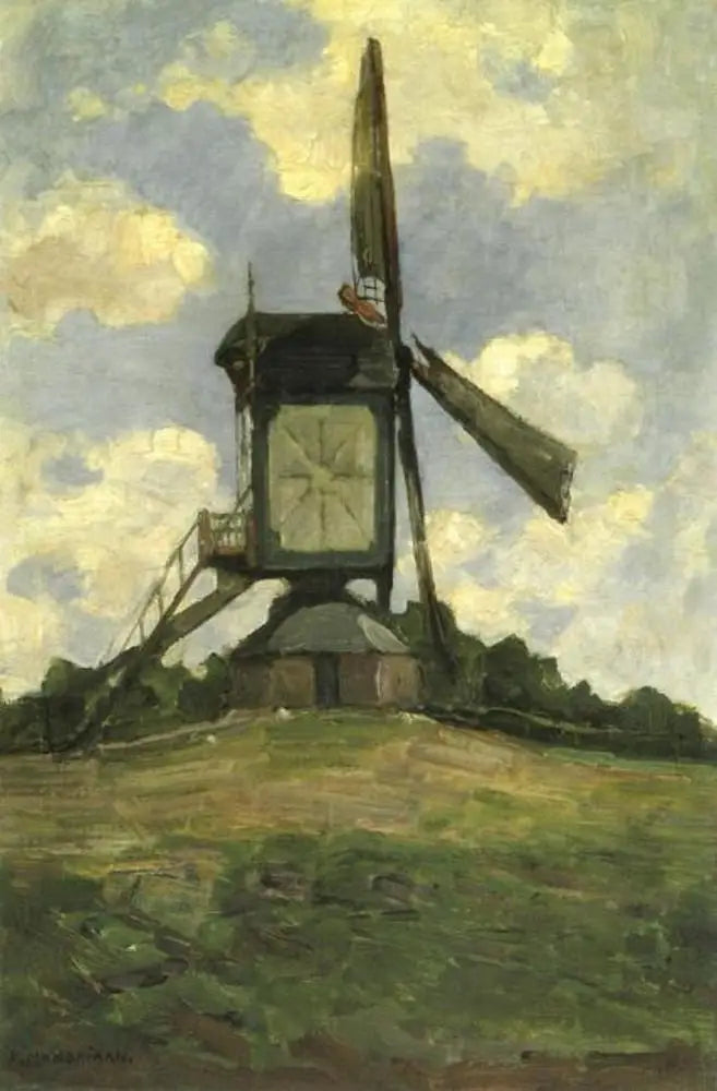 Heeswijk postmølle, sidevisning - Piet Mondrian