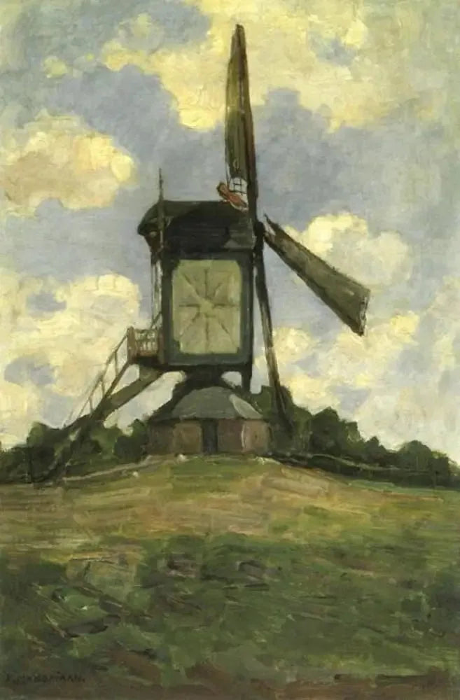 Heeswijk postmølle, sidevisning - Piet Mondrian