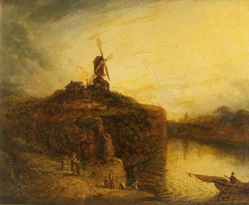 Vannmølle over en elv - Rembrandt