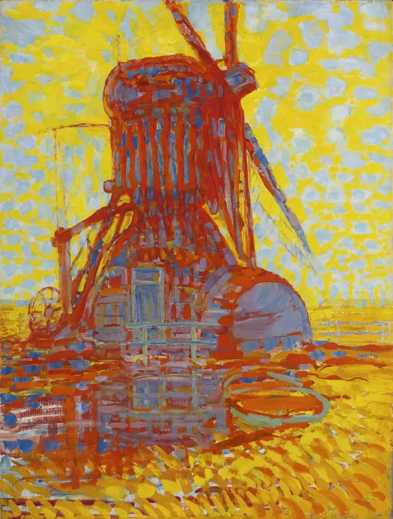 Mølle i sollyset - Piet Mondrian